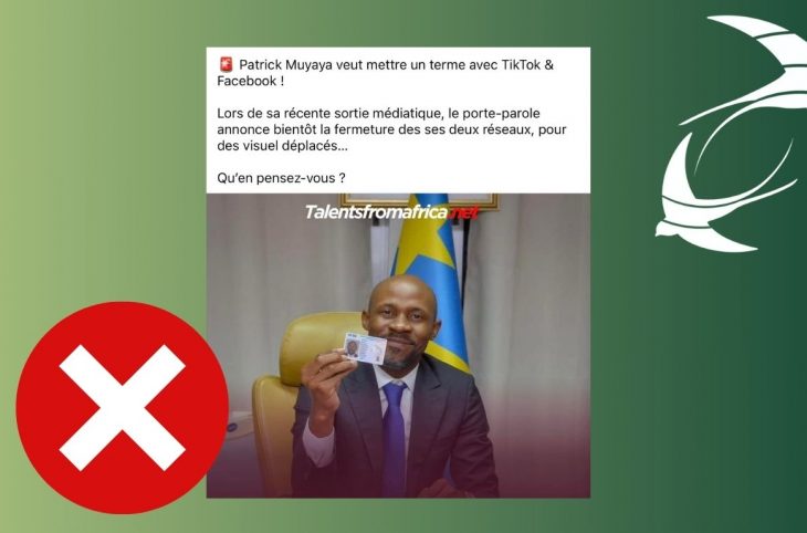 🎧 FAUX Patrick Muyaya n’a pas annoncé la fermeture de Facebook et Tiktok en RDC
