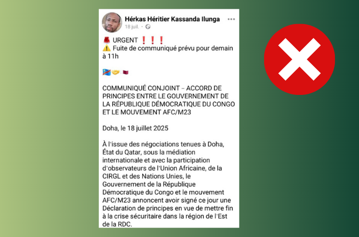 🎧 Attention ! Un faux communiqué conjoint RDC-M23 sur la déclaration de principes de Doha circule en ligne