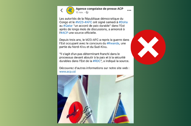 🎧 Faux ! Aucun accord de paix n’a été signé entre le gouvernement congolais et l’AFC/M23, seulement un accord-cadre