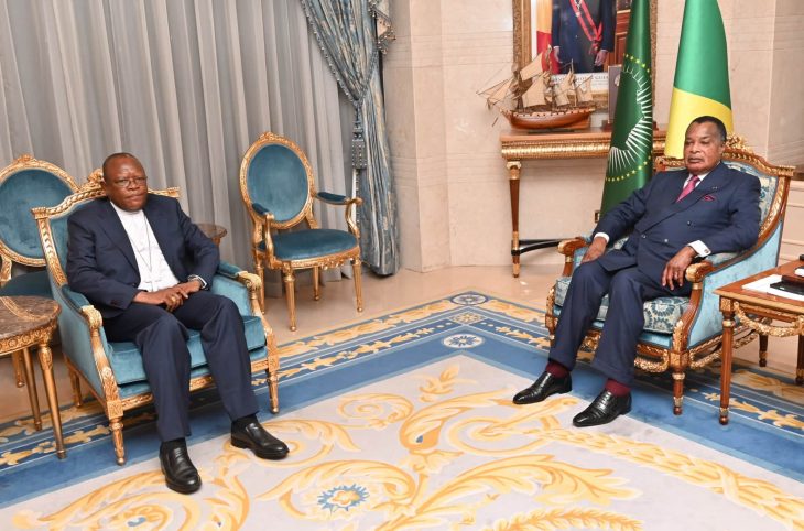 Denis Sassou-Nguesso échange avec le cardinal Fridolin Ambongo, tandis que la C64 durcit ses conditions pour un dialogue politique
