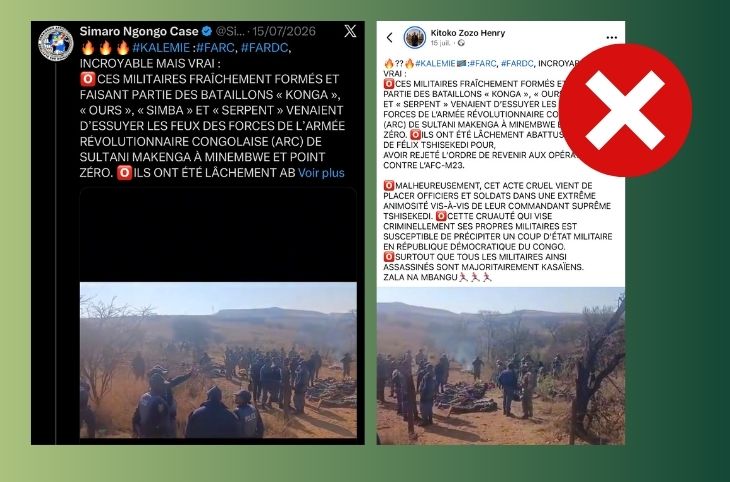 Non, cette vidéo prise en Afrique du Sud ne montre pas des militaires congolais exécutés pour avoir refusé de combattre l’AFC/M23