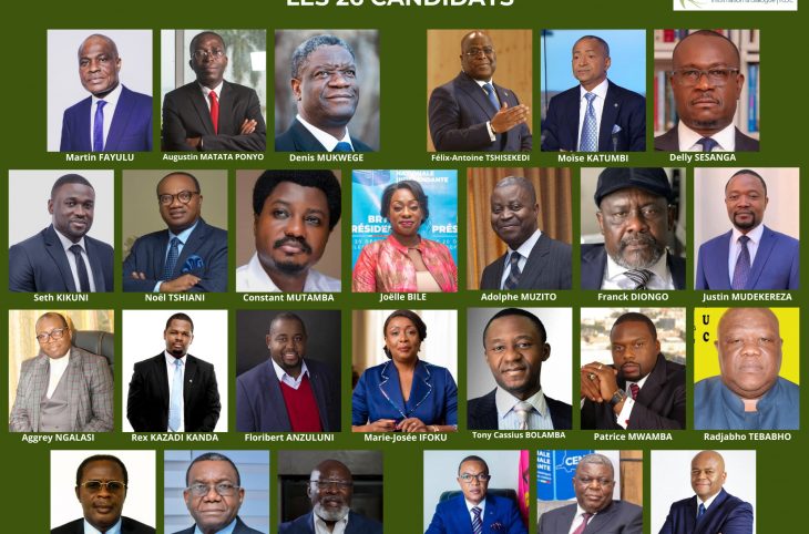 Les 26 candidats en lice pour la présidentielle en RDC